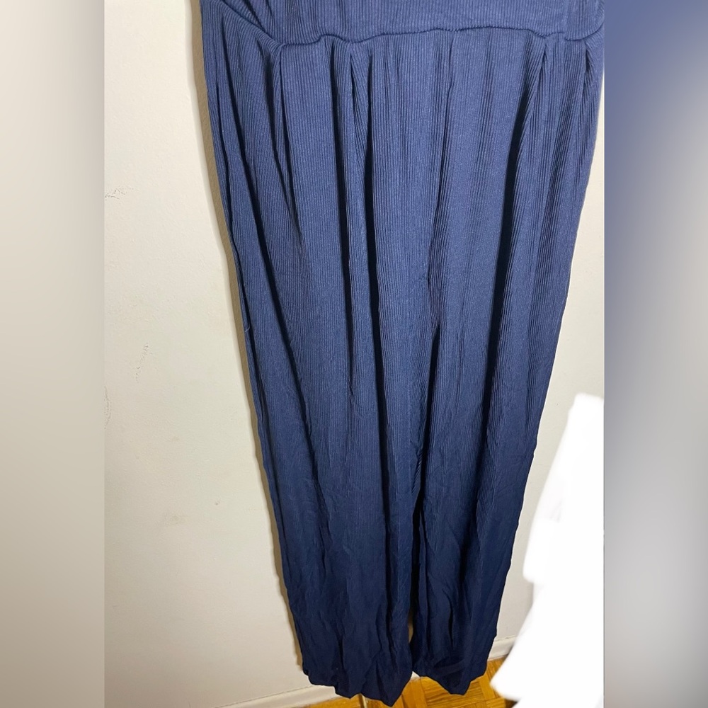 Sz M BTFBM Womens Casual Jumpsuits  crewneck stretchy Dressy Navy  Blue - Picture 11 of 16